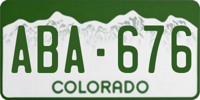 CO license plate ABA676
