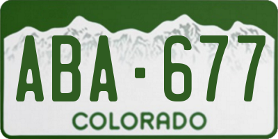 CO license plate ABA677