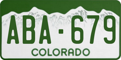CO license plate ABA679