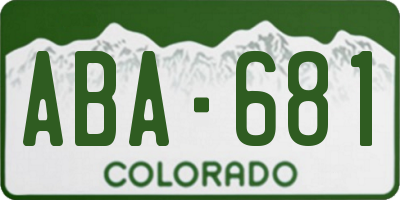 CO license plate ABA681