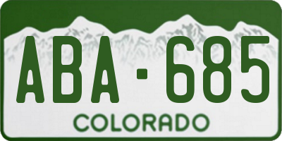 CO license plate ABA685