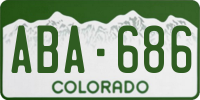 CO license plate ABA686