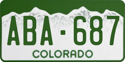 CO license plate ABA687