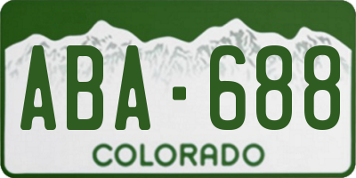 CO license plate ABA688