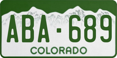 CO license plate ABA689