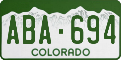 CO license plate ABA694