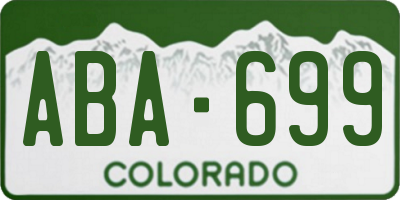 CO license plate ABA699