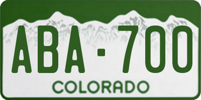 CO license plate ABA700