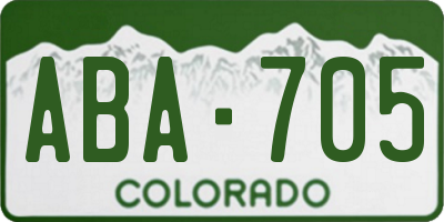 CO license plate ABA705