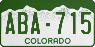 CO license plate ABA715