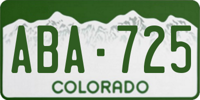 CO license plate ABA725