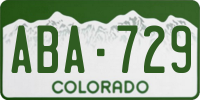 CO license plate ABA729