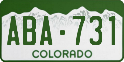 CO license plate ABA731