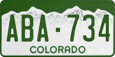 CO license plate ABA734