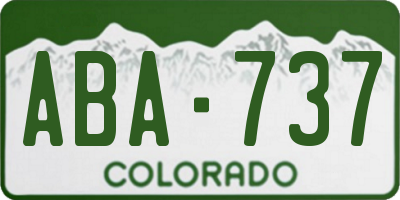CO license plate ABA737