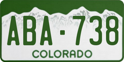CO license plate ABA738