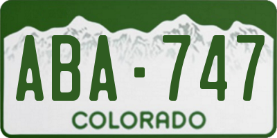 CO license plate ABA747