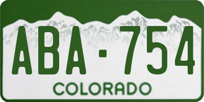 CO license plate ABA754