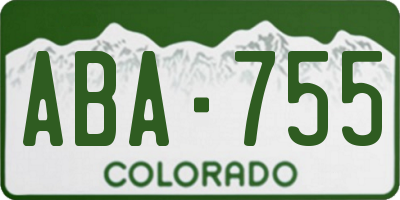 CO license plate ABA755