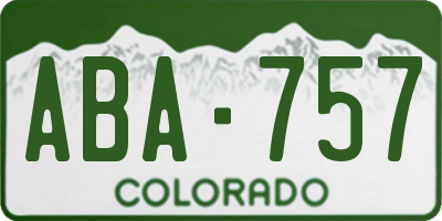 CO license plate ABA757
