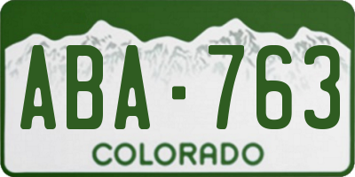 CO license plate ABA763