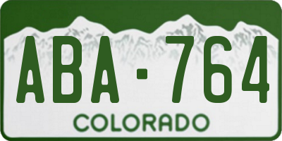 CO license plate ABA764
