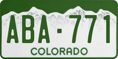 CO license plate ABA771