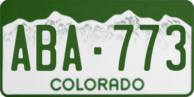 CO license plate ABA773