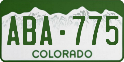 CO license plate ABA775