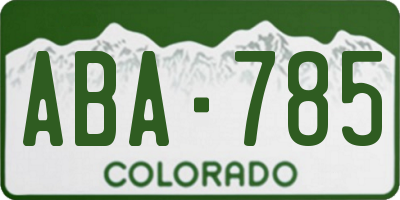 CO license plate ABA785