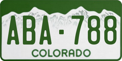 CO license plate ABA788