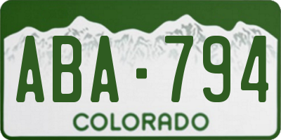 CO license plate ABA794