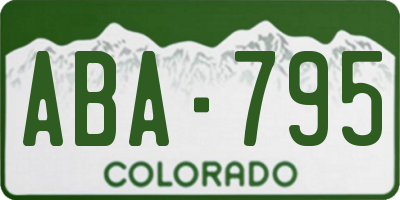 CO license plate ABA795