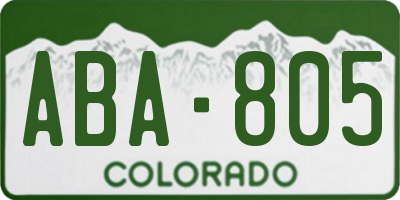 CO license plate ABA805