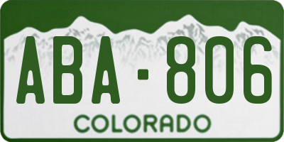 CO license plate ABA806