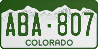 CO license plate ABA807