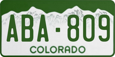 CO license plate ABA809