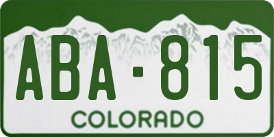 CO license plate ABA815