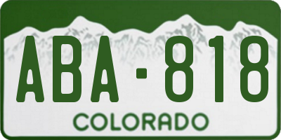 CO license plate ABA818