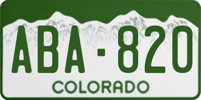 CO license plate ABA820