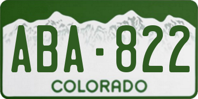 CO license plate ABA822