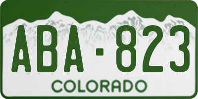 CO license plate ABA823