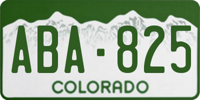 CO license plate ABA825