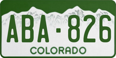 CO license plate ABA826