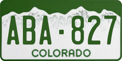CO license plate ABA827