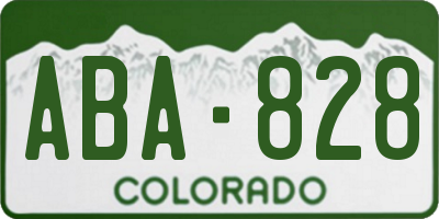 CO license plate ABA828