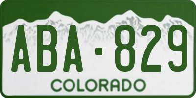 CO license plate ABA829