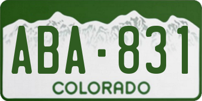 CO license plate ABA831