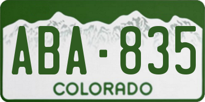 CO license plate ABA835