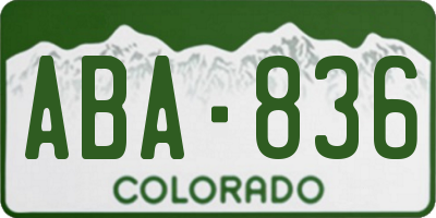 CO license plate ABA836